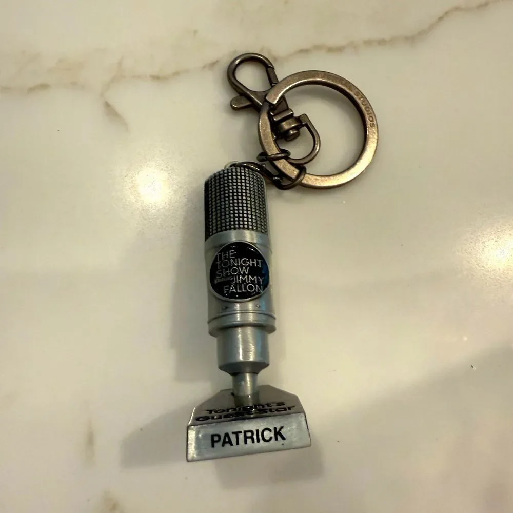 Silver Microphone Keychain